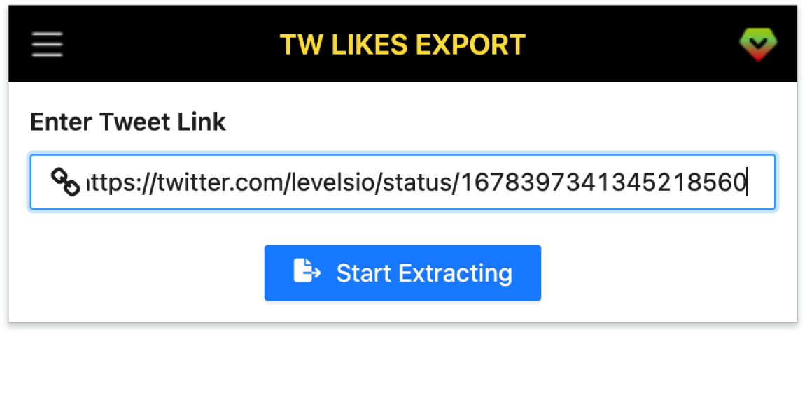 Twitter Likes Exporter Screenshot